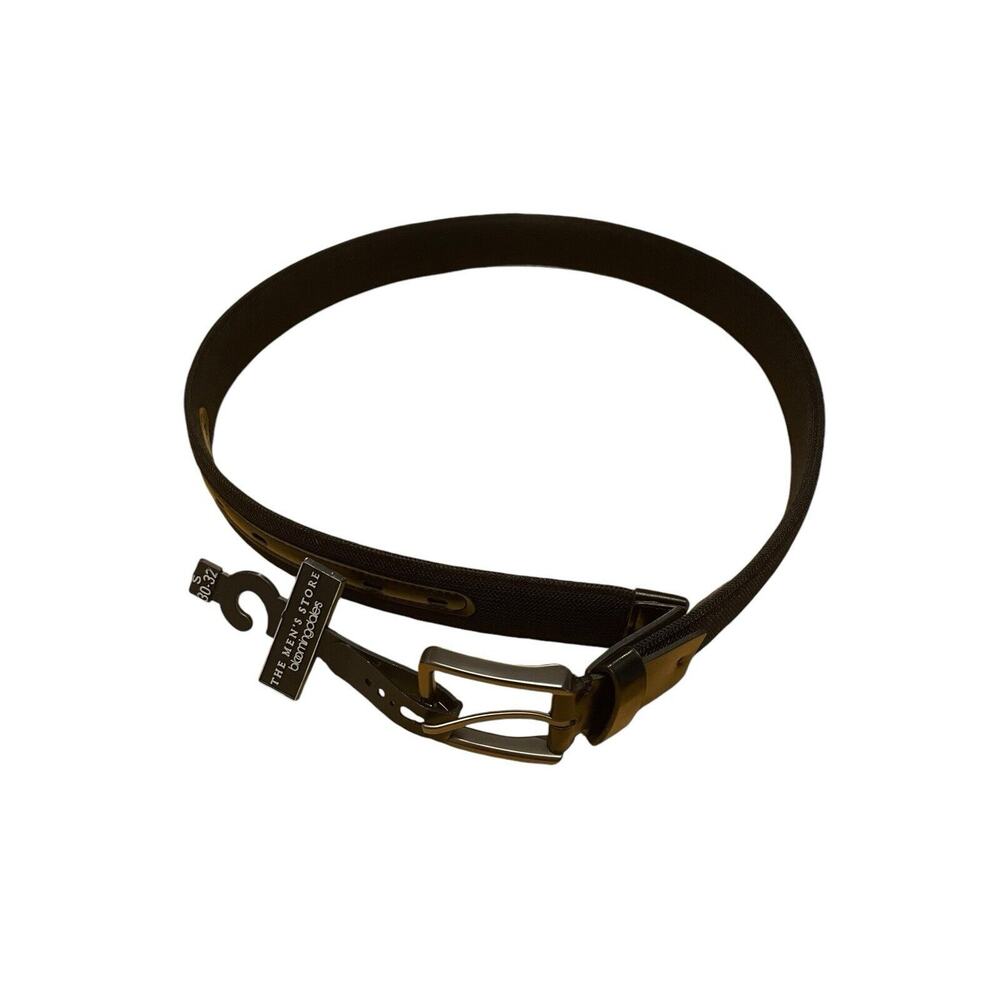 Bloomingdale's‎ Black Textured Fabric Belt Men Size Small 30-32 Faux Leather NWT